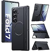 Kaiiecal for Samsung Galaxy Z-Fold-7 Case: Magnetic Shockproof Rugged [Dual-Stand] [Hinge Protection] [Fit for Magsafe] Durable Silicone Matte Armor Protective Cover for ZFold 7 5G 2025 (Black)