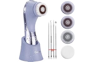 Facial Cleansing Brush Face Scrubber Exfoliator Rechargeable IPX7 Waterproof Electric Spin Cleanser Device for Exfoliating, M