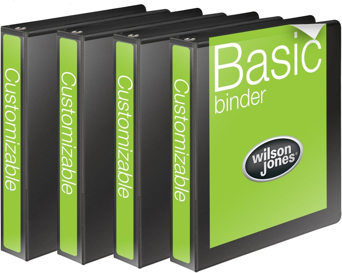 Wilson Jones 1 Inch 3 Ring Binder, Basic Round Ring View Binder, Black, 4 Pack (W70362-14BPP) : Office Products