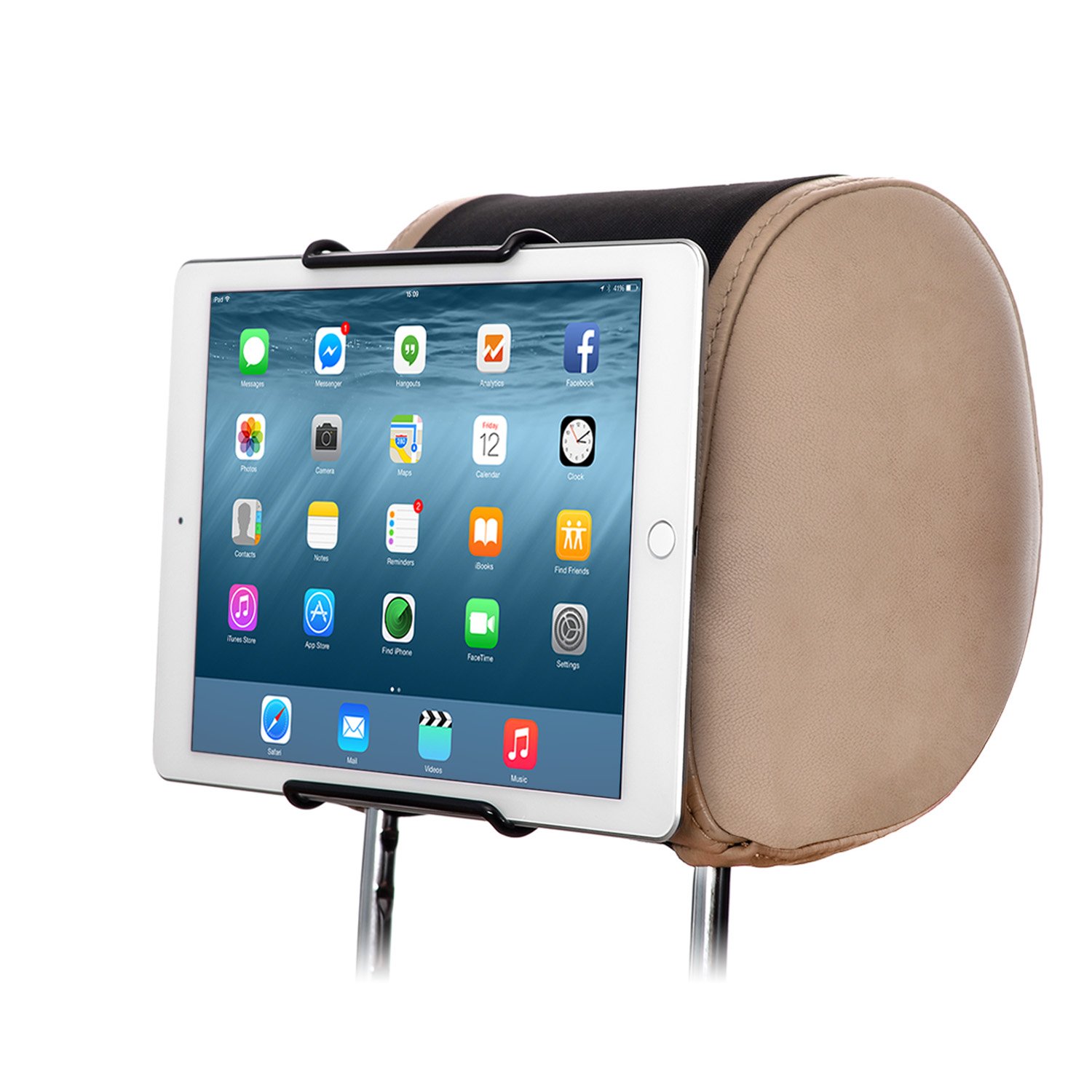 TFY Universal Car Headrest Mount Holder for 7 to 11 Inch Tablet PC - iPad 10, Air 5, Mini 6 - iPad Pro 9.7" - Galaxy Tab S8 - Asus - Lenovo IdeaTab - Sony Xperia Tablet Z and More