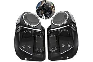 XFMT Motorcycles Vivid Black Lower Vented Leg Fairing W/ 6.5" Speakers & Grills For Harley air-cooled Touring Road King Street Glide Road Glide Electra Glide 2014-2023