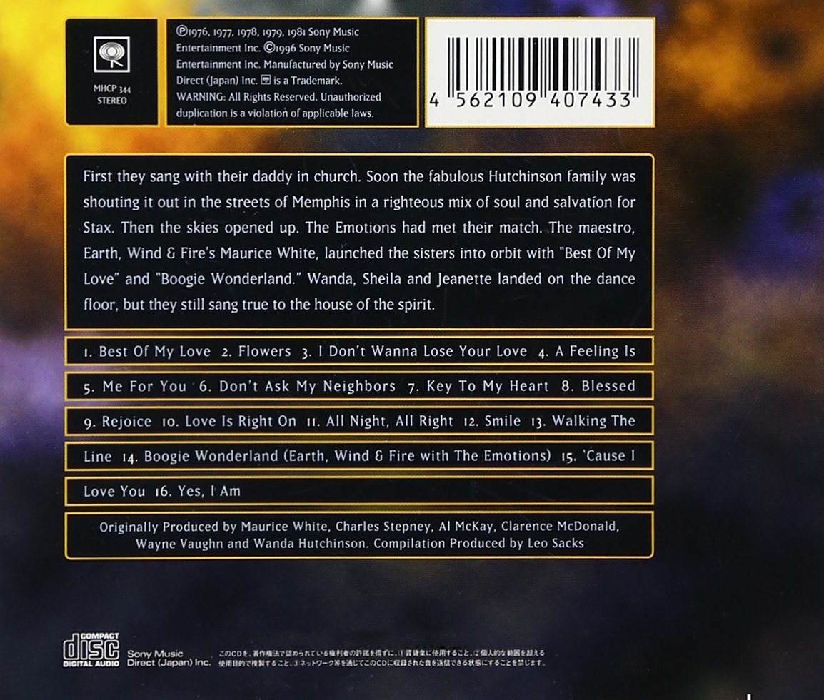 My Love Best Of The Emotions Emotions The Amazon Fr Cd Et Vinyles