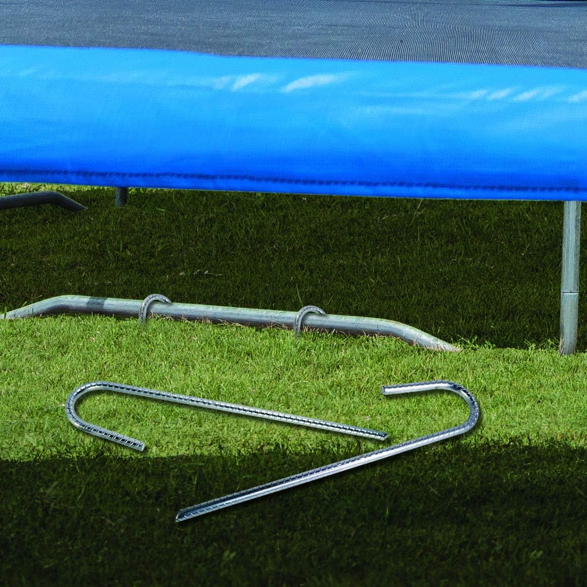 Kichwit Trampolines Wind Stakes Heavy Duty Galvanized Steel Tent Stakes