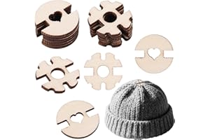 Penitue Lot de 60 boutons à pompons en bois faits à la main amovibles pour bonnets, tricotés, accessoires de couture pratique