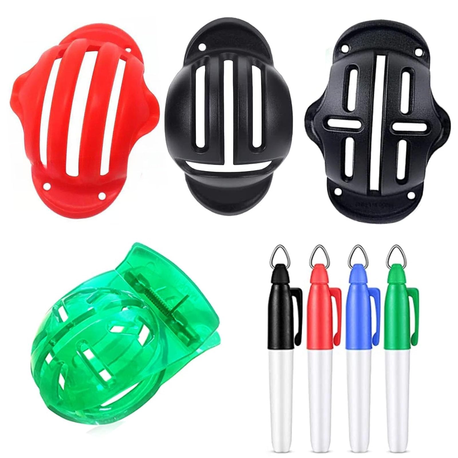 BNFGD 8Pcs Golf Ball Markers,Golf Accessories with 4 Pack Golf Ball Liner Template and 4 Pieces Golf Ball Marker,Which Suitable for Men Women Outdoor Golf Training.