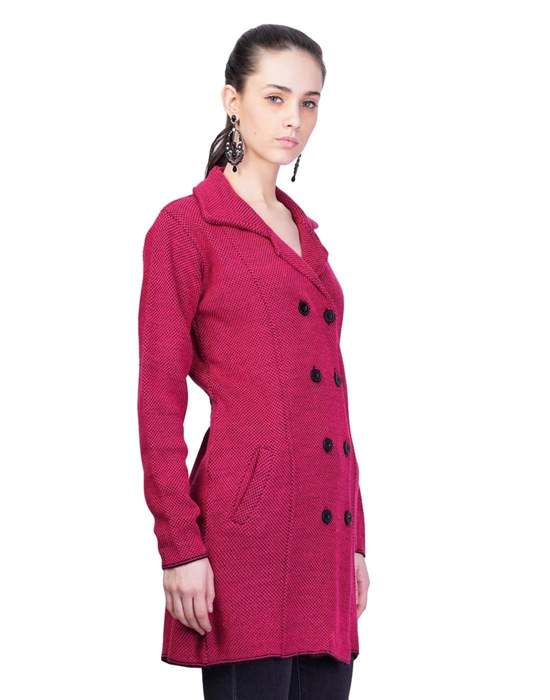 montrex pink designer long coat for women
