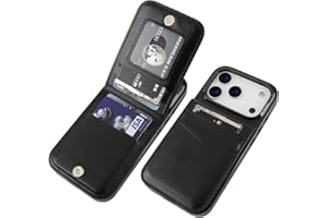 KIHUWEY Compatible with iPhone 17 Pro Case Wallet with Credit Card Holder, Flip Premium Leather Magnetic Clasp Kickstand Heavy Duty Protective Cover for iPhone 17 Pro 6.3 Inch (Black)