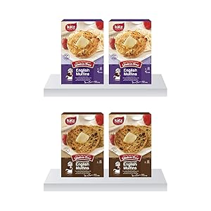Katz Gluten Free English Muffin Variety Pack | 2 x Plain, 2 x Cinnamon Raisin | Dairy, Nut and Gluten Free | Kosher (4 Muffins per Pack)