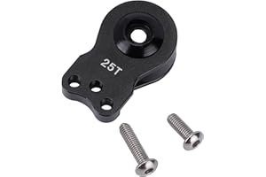 DJX Aluminum 25T Servo Saver 3 Holes Adjustable Hi-Torque Servo Horn for 1/8 1/10 Remote Control Car Boat (Black)