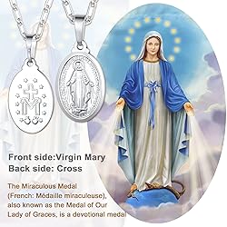 U7 Catholic Gift Platinum Plated Oval Lady of