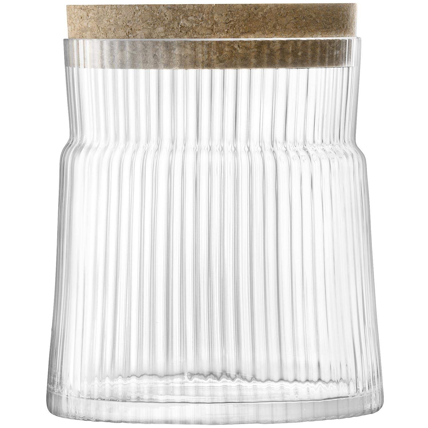 LSA Gio Line Container & Cork Stopper H12.5cm Clear| 1 Unit | Mouthblown & Handmade Glass | GI28