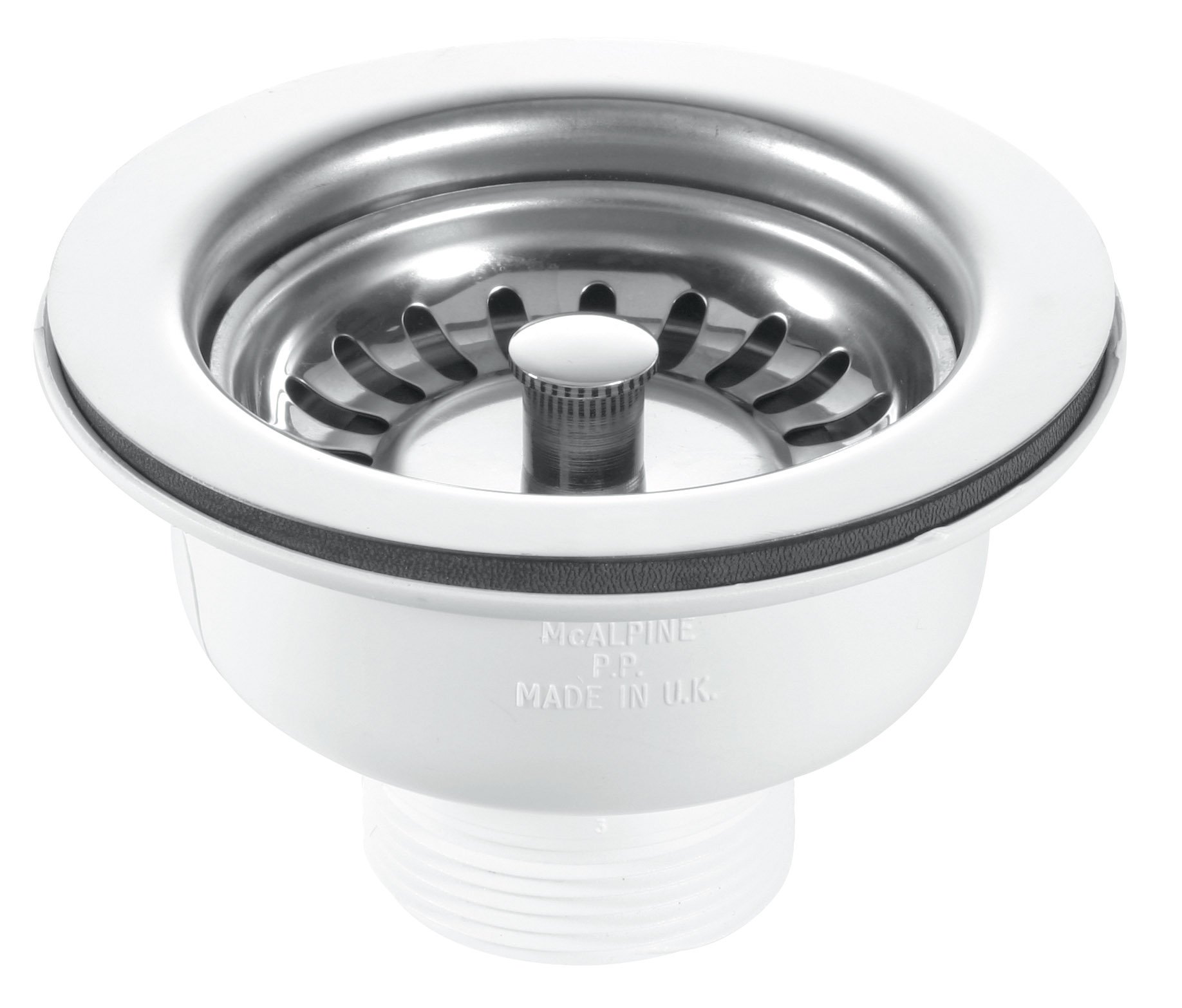 Rak Ceramics MBSWSS85-90 60 mm Mini Stainless Steel Basket Strainer Waste with Stemball Plug