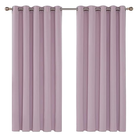 Deconovo Super Soft Thermal Insulated Blackout Curtains Eyelet Curtains Bedroom With Two Matching Tie Backs 66 X 72 Inch Two Panels