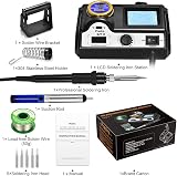 Preciva 60W Soldering Station LCD Display 90-480C 5 Tips Solder Wire Sponge view 7