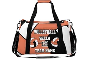 Custom Volleyball Duffle Bag, Personalized Name Travel Bag, Lightweight Gym Training Sports Bags Unisex Gifts for Men Women, 