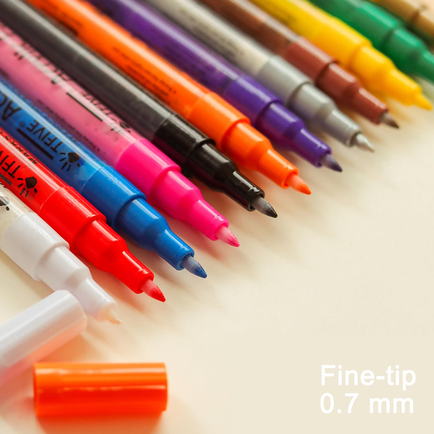 White Paint Marker Paint Pens - 2 Pack Acrylic Permanent Marker, 0.7mm Extra Fine Tip Paint Pen for Art Projects, Drawing, Rock Painting, Ceramic, Glass, Wood, Plastic, Metal, Canvas DIY Crafts