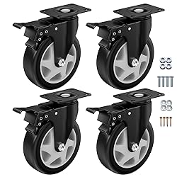 5 Inch Caster Wheels, Casters Set of 4, ASHGOOB