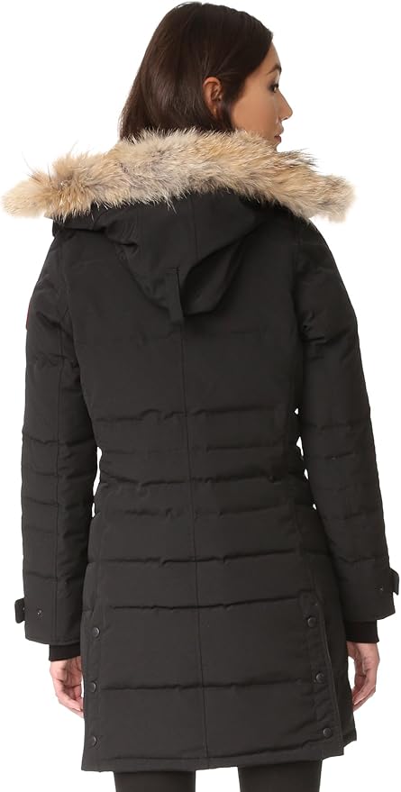 lorette hooded down parka with genuine coyote fur trim