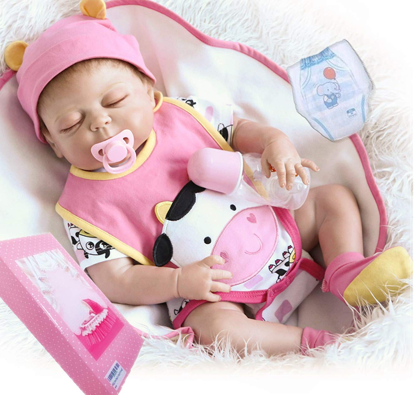 full body silicone baby girl sleeping