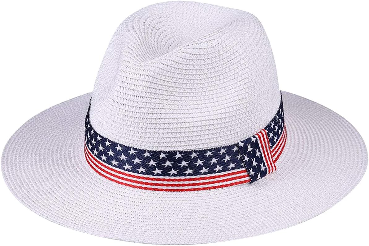 JOYEBUY Womens UPF50 Foldable Summer Straw Hat Wide Brim Fedora Sun Beach hat