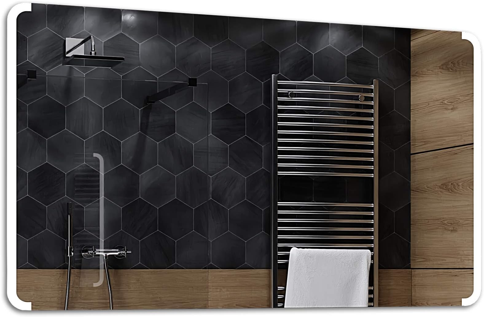 Alasta LED Mirror with lighting | 90x50 cm | Seattle - Custom LED Wall Mirror | Selection of Touch Switch Control