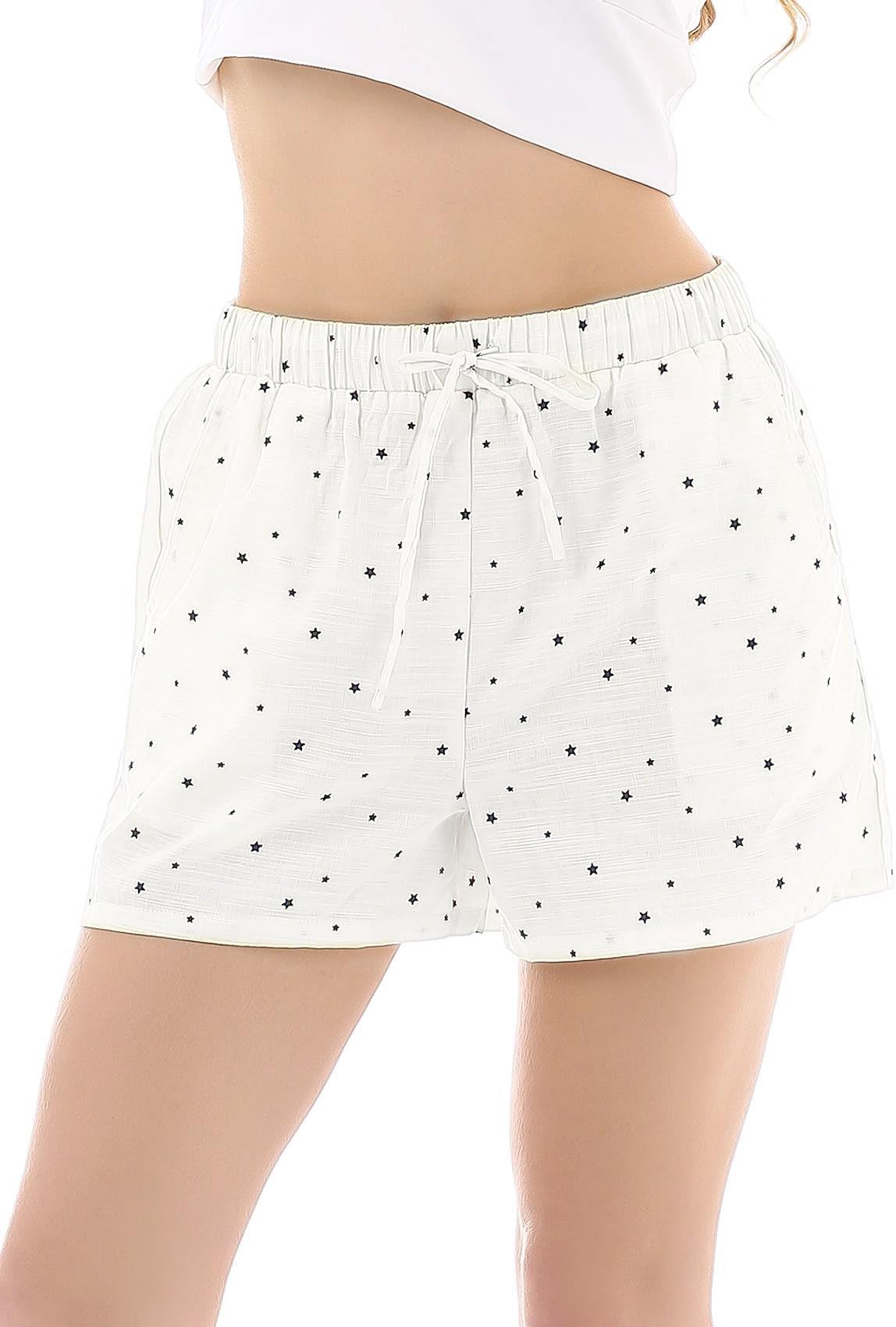 Yulee Women's Cotton Pajama Shorts Lounge Boxer Short