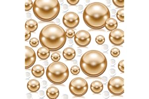 CUSMATION 20mm 14mm 10mm 100 PCS Gold Floating Beads for Centerpiece and 800 PCS Water Gel Bead for Vases, Floating Water Beads for Vases Gold Beads for Centerpieces Floating Beads Gold for Home Wedding Decor