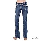 Sexy Couture Women's S96-PB Mid Rise Flare Bottoms Boot Cut Jeans