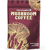 Instant Mushroom Coffee with Lions Mane, Turkey Tail 6 Adaptogenic Mushrooms – Mushroom Supplement & Powder for Energy, Focus, Digestion & Immunity – 30 Servings