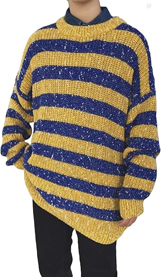 ニカ メンズ セーター 丸首 ゆる ニット トップス 上着 綿 柔らかい ざっくり ケーブル編み ゆったり 長袖セーター オーバーサイズ ストリート ハンサム カッコイイ セーター 通販 Amazon