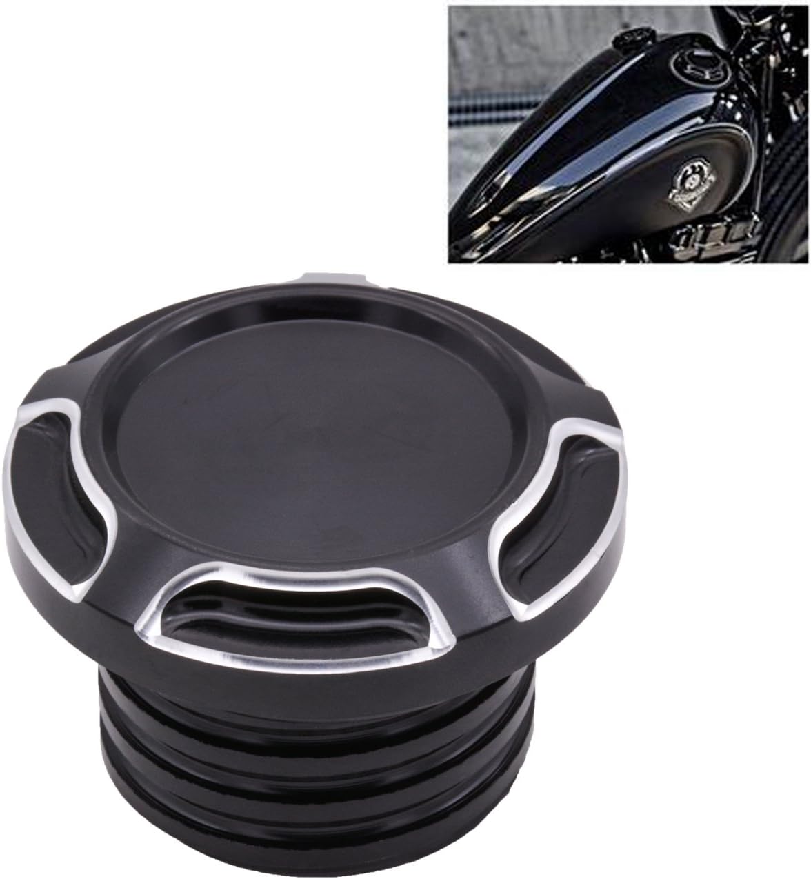 TUINCYN Motorcycle Fuel Tank Cap CNC Aluminum Rough Crafts for Harley Sportster XL1200 883 1996-2014 Gas Cap Oil Cover (1 pcs)