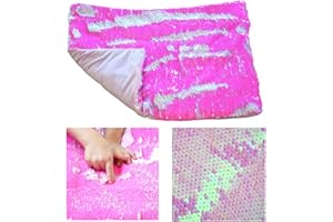 SENSORY4U Weighted Lap Pad for Kids - 5lb Sensory Lap Blanket with Sequin Flip Fabric for Tactile Stimulation Engagement - Sensory Companion for Everyday Use (Pink)