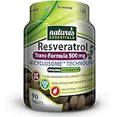 Nature's Essentials Resveratrol 500mg | Full Spectrum Trans-Resveratrol | Advanced Cyclosome Liposomal Delivery | Non-GMO, Gluten Free, Vegetarian | 90 Tablets