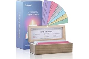 COLASKI Bible Verse Cards Box Set, Upgrade Bible Verse Jar, Read Me When Bible Verses Box for Daily Encouragement, Prayer & Reflection, Christian Bible Gifts For Women and Men