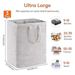 Lifewit 3 Pack Laundry Hamper Large Collapsible