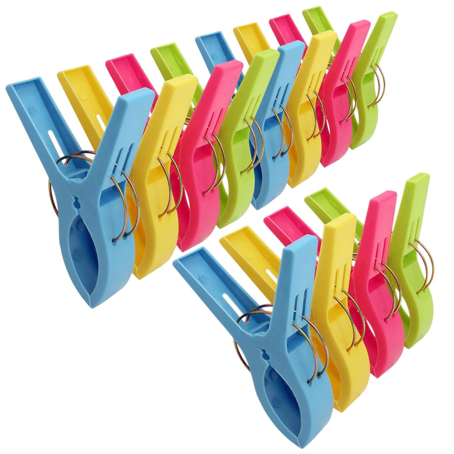 igadgitz home U7066-KIT - Beach Towel Clips Plastic Hanging Pegs Multipurpose Quilt Clips for Laundry, Sunbed, Pool Lounger, Clothes etc - Pack of 12