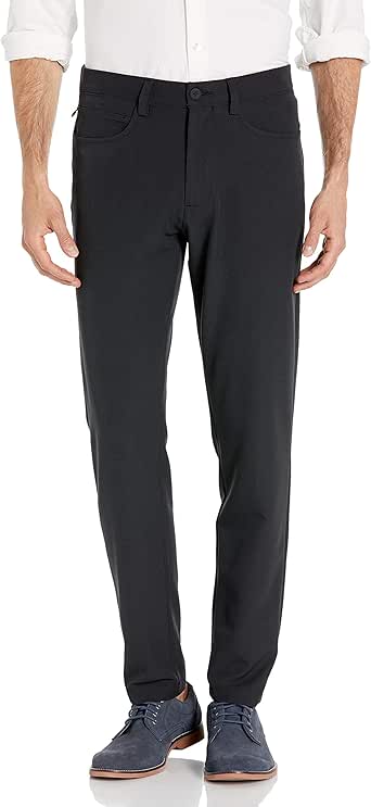 Haggar Men's Active Series Slim Fit Flat Front 5-Pocket Tech Pant at Amazon Menâs Clothing store