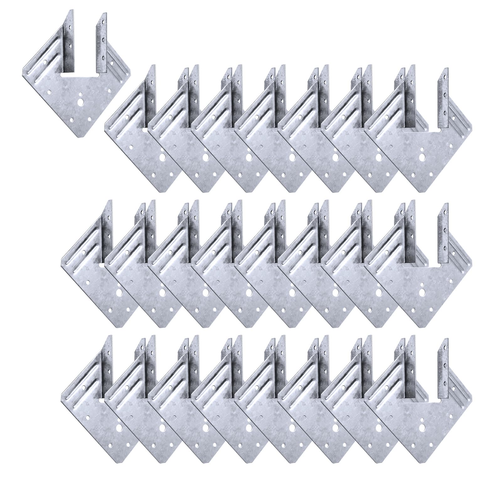 18 Gauge Steel Connector Hurricane Tie for Earthquake Forces, Roofing Trusses Wood Timber, Resist High Wind Set (24 Packs)