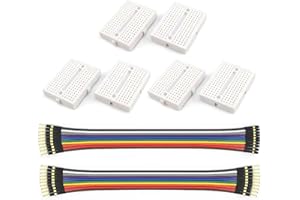 WWZMDiB 6 Pcs Mini Small Breadboard kit White 170 Tie Points (Includes 10-pin Male/Female + 10-pin Male/Female Jumper Wires)