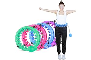 Mc Sachs Whisper-Quiet 24 Detachable Knots Infinity Plus-Size Smart Hula Hoola Hoop - 2-in-1 Fitness and Massage, Adjustable Knots, Adult Abdominal Workout