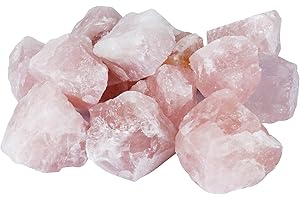 KomeStone Rose Quartz Rocks for Rock Tumblers, Natural Raw Crystal Stones for Rock Tumbling, Works for Any Rock Tumblers, 1 Lb/Bag…