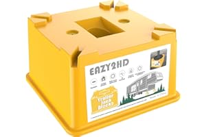 Eazy2hD Trailer Jack Block for Leveling, RV Camper Stabilizer for Travel Trailers Fit for Any Jack Post Foot, RV Tongue Jack Stands Supports up to 10000 lbs RV Jack Block Camper Accessories (1-Pack)