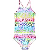 Bathing Suit for Girls 2 Piece Sleeveless Swimsuit Camisole Swimwear with Briefs UPF 50+ Sun Protection