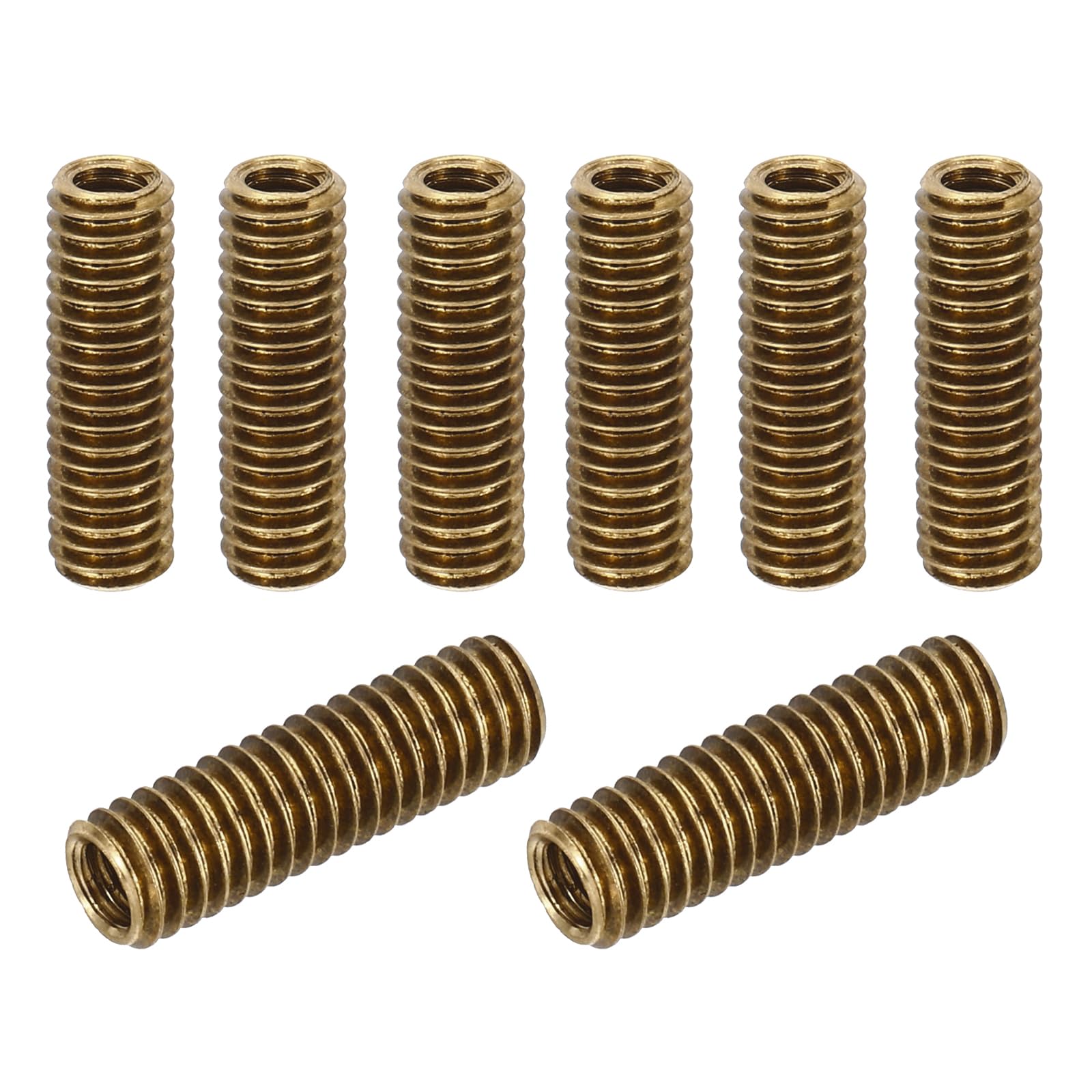 PATIKIL M6xM4x20mm Brass Threaded Repair Insert Nut, 8 Pcs Male to Female Thread Sleeve Inserts Reducing Nut Adapter Reducer Screw Sleeves, Gold Tone โ image 1