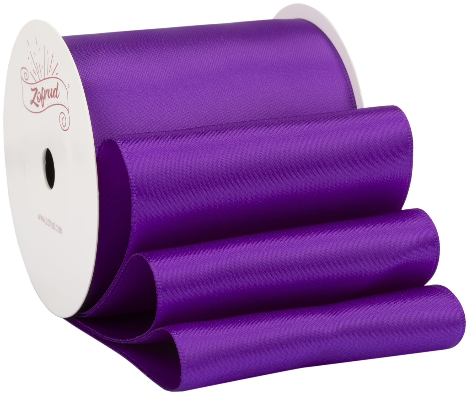 Zofrud Purple Satin Ribbon 75mm x 9 Meters - Large Ribbon Ideal for Bows, Gift Wrapping, Flower Bouquet, and Crafts