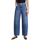 7 For All Mankind Women's Dojo Tailorless Mid-Rise Full Length Wide Leg Jeans
