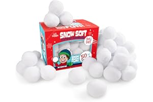 Narwhal Novelties 2 Inches Fun Fake Snowball 50 Pack for Kids - Artificial Snowballs Bulk for Indoor and Outdoor - Snow Ball for Decorations, Winter Toy Games Fights - Fun Christmas Party Activities