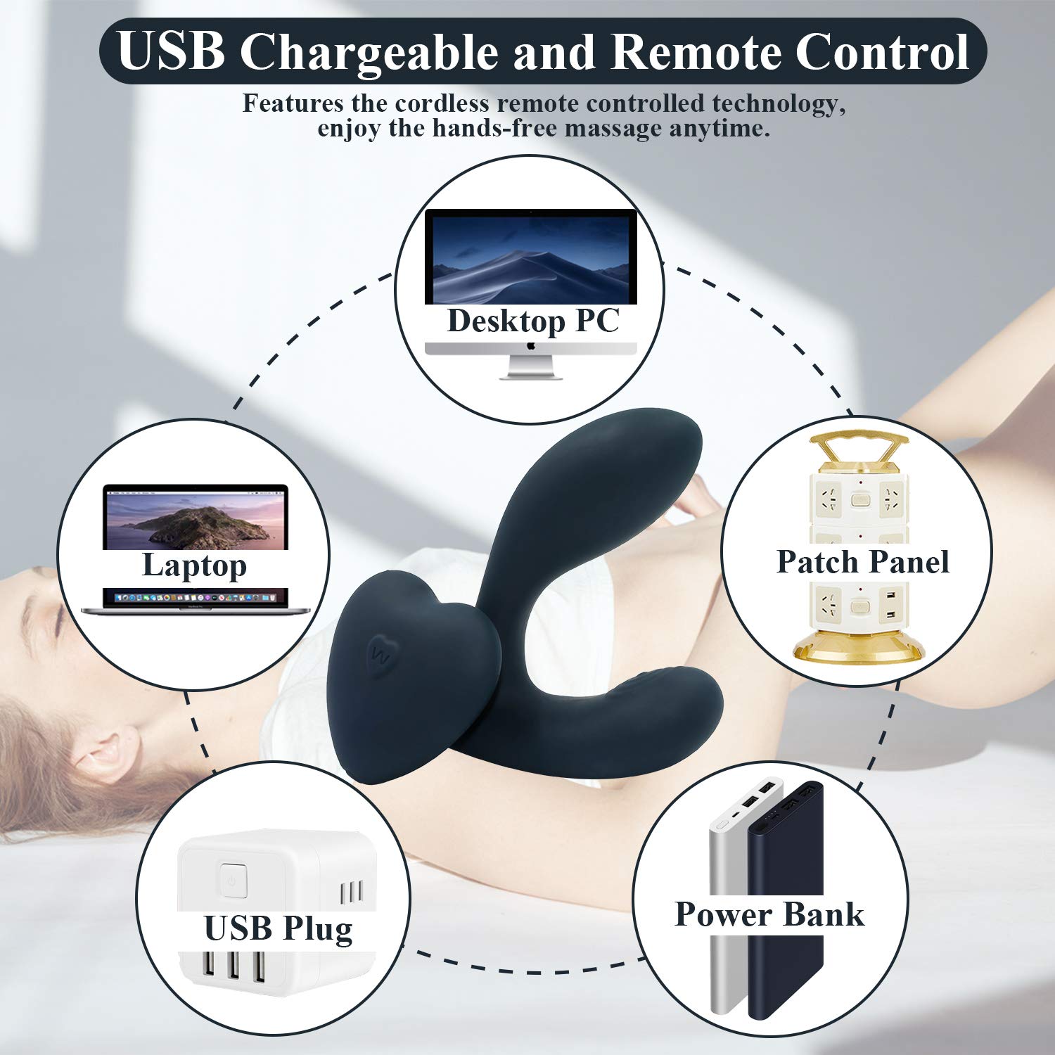 Prostate Massager, Anal Vibrator with Dual Motors/10 Frequency Modes/USB Rechargale/Whisper Quiet/Wireless Remote Control, Waterproof Personal Massager Sex G-Spot Anal Toys for Man Women Adult (Black)