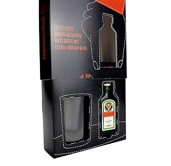 Jägermeister Mini Geschenk Set - Jägermeister 0,02l (35% Vol) + Shotglas weiß -[Enthält Sulfite]