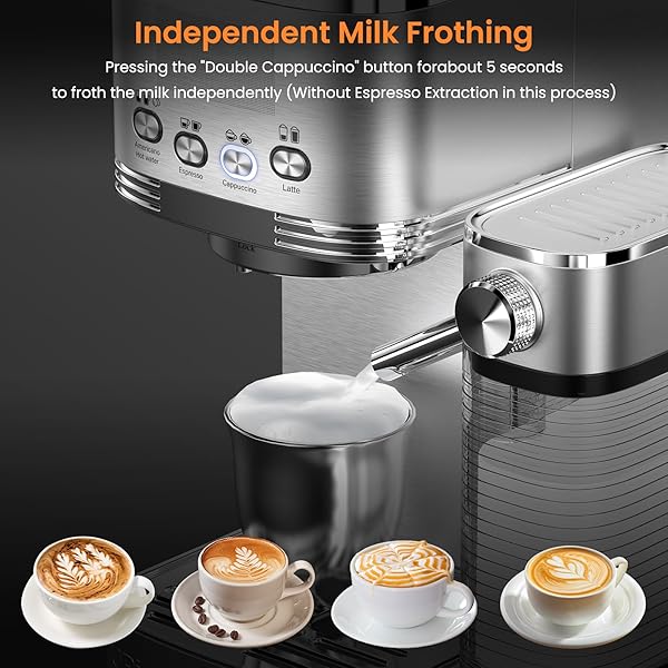 URINTELLS CUISING ESPRESSO MACHINE 20 BAR TEMPERATURE CONTROL LED DISPLAY EXPRESSO MACHINE FOR HOME WITH AUTOMATIC MILK FROTHER FOR CAPPUCCINO LATTE